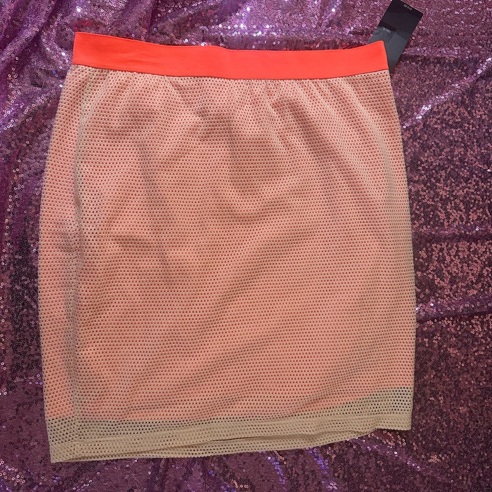Elegant Orange and Tan Pencil Skirt